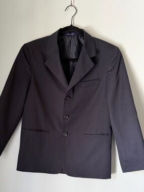 Arrow Boys Pinstripe Blazer Youth 10 12 Formal Suit Jacket Navy